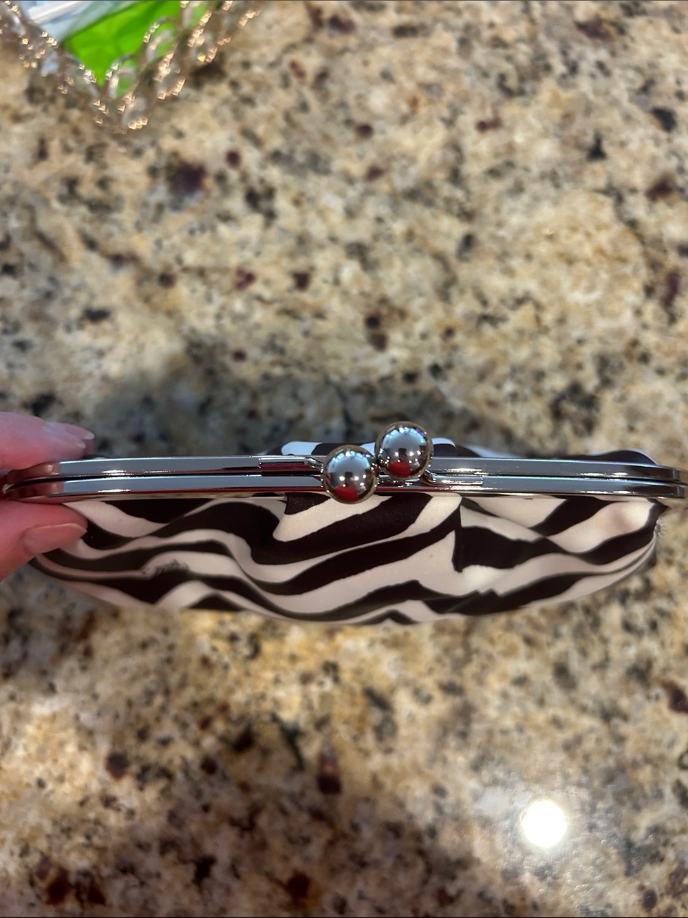 Coach Zebra Print Kiss-Lock clutch - Picture 4 of 7